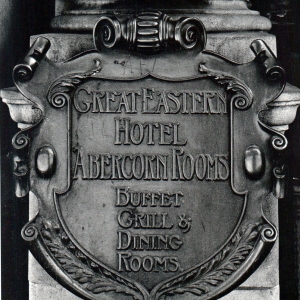 Plaque outside Great Eastern Hotel 1987