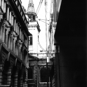 St Edmund the King through side street. 1987